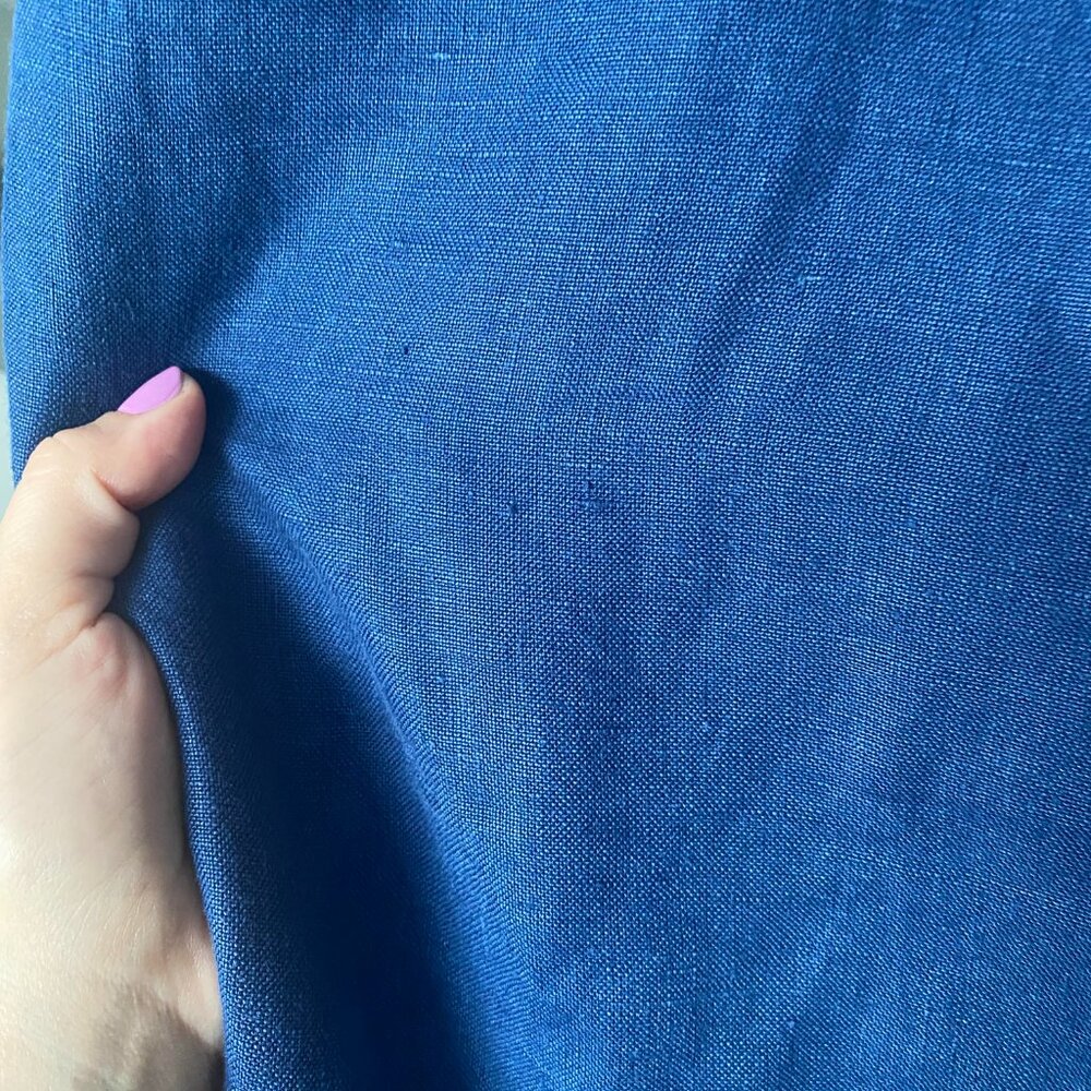 JACOB Vintage 100% Linen Blue Maxi Skirt Size 8 - Picture 4 of 7